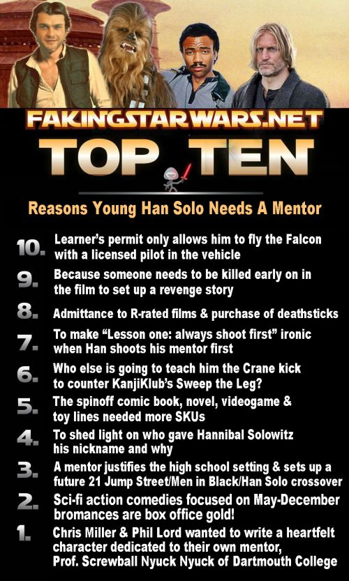 Top 10 Reasons Young Han Solo Needs a Mentor